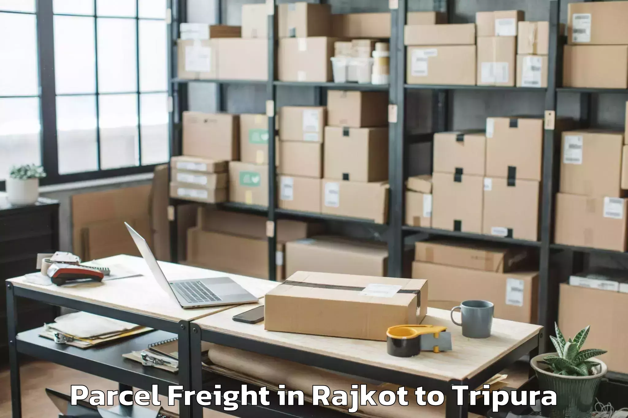 Book Rajkot to Boxanagar Parcel Freight Online